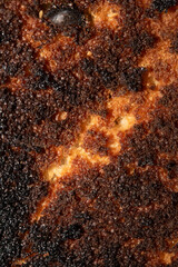 Very Burnt Bread Roll Toast Close Up Texture Close Up