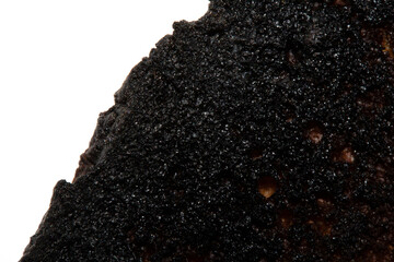 Very Burnt Bread Roll Toast Close Up Texture Close Up