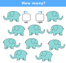 Left and right position worksheet. Educational worksheet for preschool kids. Educational game to learn left and right.	