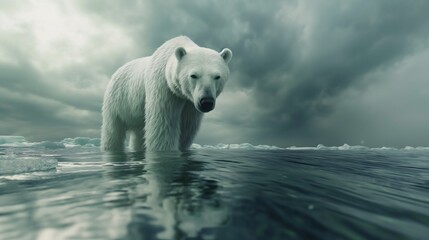 polar bear in the region - obrazy, fototapety, plakaty