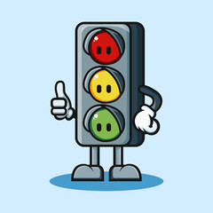 traffic light mascot cartoon illustration