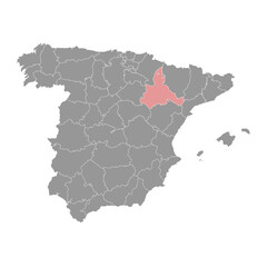 Map of the Province of Zaragoza, administrative division of Spain. Vector illustration.