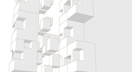 Fototapeta premium abstract modular architecture 3d rendering