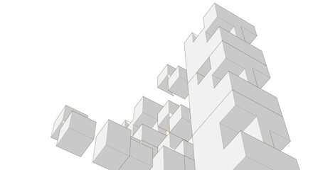 Fototapeta premium abstract modular architecture 3d rendering
