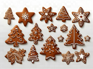 christmas gingerbread cookies xmas, cookies, cake, holiday, decoration, star, dessert, baked,Ai generated  - obrazy, fototapety, plakaty
