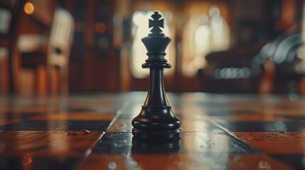 A close-up shot of a chess piece, its unique design and symbolic meaning capturing the essence of the game on International Chess Day.