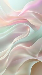 Obraz premium Minimalist abstract wallpaper featuring a smooth flowing pink and green wave
