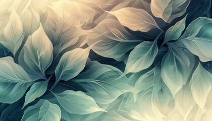 Abstract leaf texture. Floral background. Vector illustration with dynamic effect.