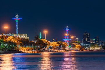 View of Pattaya city. Pattaya is a city next to the sea and famous places in Thailand that...