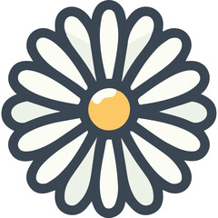 A simple white daisy with a yellow center.