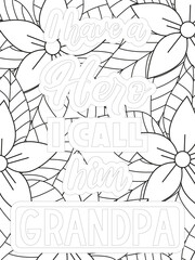 Keychain Quotes Flower Coloring Page Beautiful black and white illustration for adult coloring book