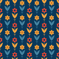 pattern retro with flowers