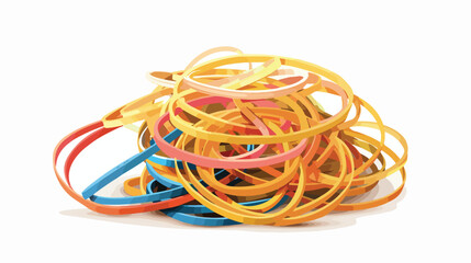 Heap of rubber bands isolated on white background Vector