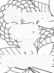 Keychain Quotes Flower Coloring Page Beautiful black and white illustration for adult coloring book