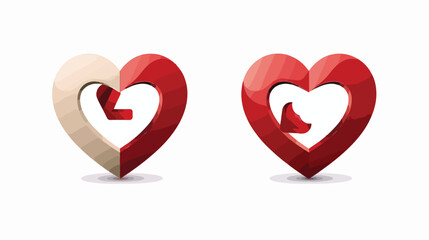 heart shape symbol of reload icon Vectot style vector