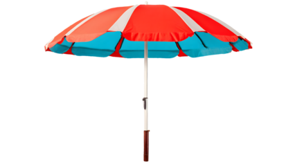 Beach umbrella, 3D style, isolated on blank background.

