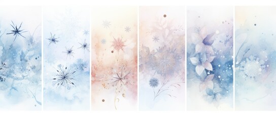 Six watercolor paintings of flowers
