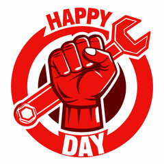 Happy May Day Vector Illustration