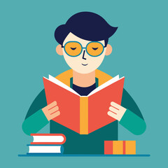 Person Studying vector illustration