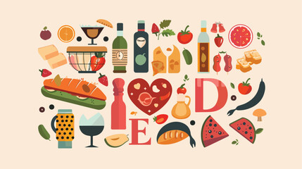 i love food design over beige background vector illustration