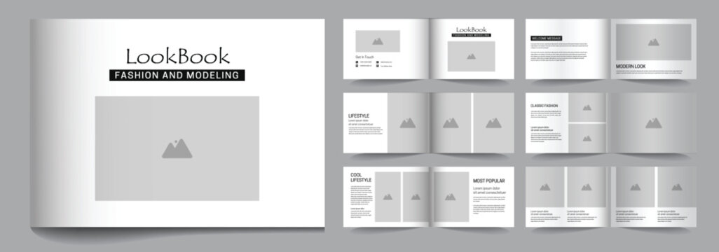 Modern look book portfolio landscape template design