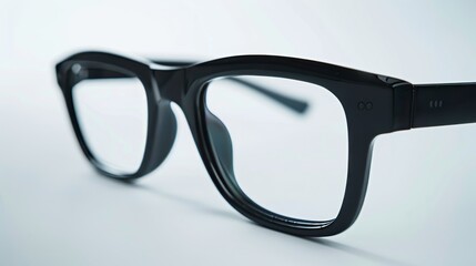 Modern Black Smart Glasses on White Background Generative AI