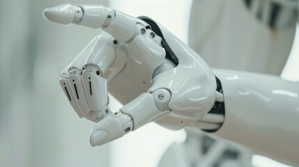 Robot Hand Pointing Finger in Closeup Generative AI