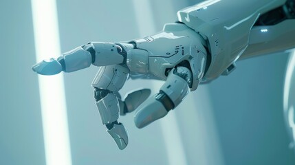 Robot Hand Pointing Finger in Closeup Generative AI