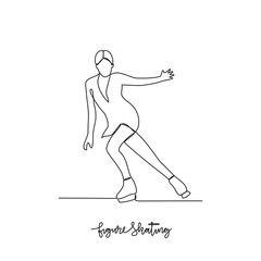 One continuous line drawing of Figure Skating sports vector illustration. Figure Skating sports design in simple linear continuous style vector concept. Sports themes design for your asset design.