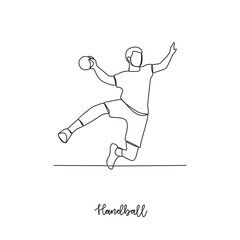 One continuous line drawing of Handball sports vector illustration. Handball sports design in simple linear continuous style vector concept. Sports themes design for your asset design illustration.
