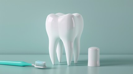 Fototapeta na wymiar Daily Dental Care Routine Generative AI