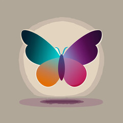 Butterfly icon on white background. Vector illustration.