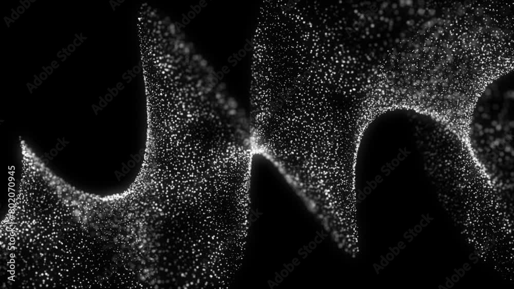 Poster futuristic digital wave with dots. dark cyberspace. abstract music background. big data visualizatio