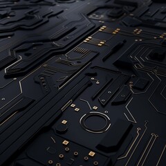 Fototapeta premium Simple background, few elements, dark, business card-style design, and technology