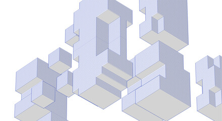 Obraz premium abstract modular architecture 3d rendering