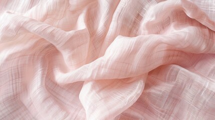 Crinkled linen in a delicate shade of blush pink adds a subtle and elegant texture to any design