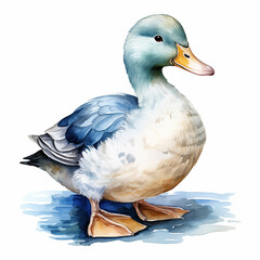 Obraz premium A watercolor duck with white background