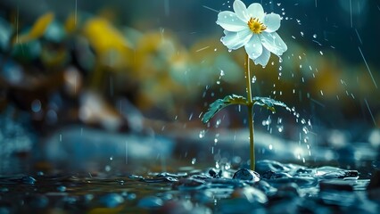 Nurturing the mind with positivity and creativity is like watering a flower. Concept Positivity, Creativity, Mindfulness, Growth, Nurturing