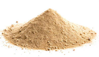 Beige Deko Sand isoliert auf wei&szlig;en Hintergrund, Freisteller 