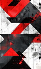 Black,red and white shapes mosaic, futuristic wallpaper and graphic design