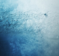 Abstract blue wall background. Concrete painted surface with cracks and peeling paint. Grunge background texture