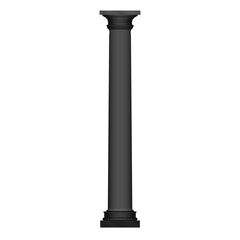 Ancient column black glyph icon, old silhouette of Greek or Roman building decoration vector illustration