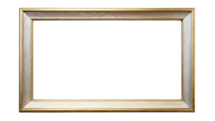 Vintage Gold Picture Frame Isolated on White Background