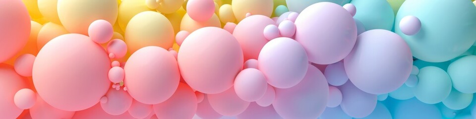 A group of balloons in the air, softly blending into the backdrop