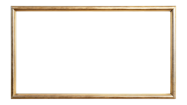 Vintage Gold Picture Frame Isolated on White Background