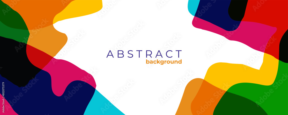 Poster abstract background with various curved bright colored shapes for creative graphic design. vector il