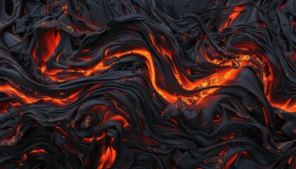 A dynamic background depicting molten lava in fiery red and black tones, perfect for adding a dramatic, natural disaster-themed element to designs