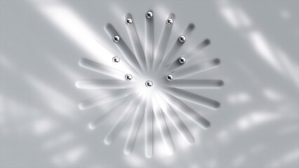 4K background featuring an optical illusion where balls appear to move in a straight line, forming a looping circle pattern.