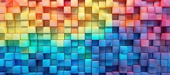 Multicolored background with varied squares