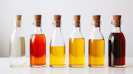Different oil and vinegar bottles set